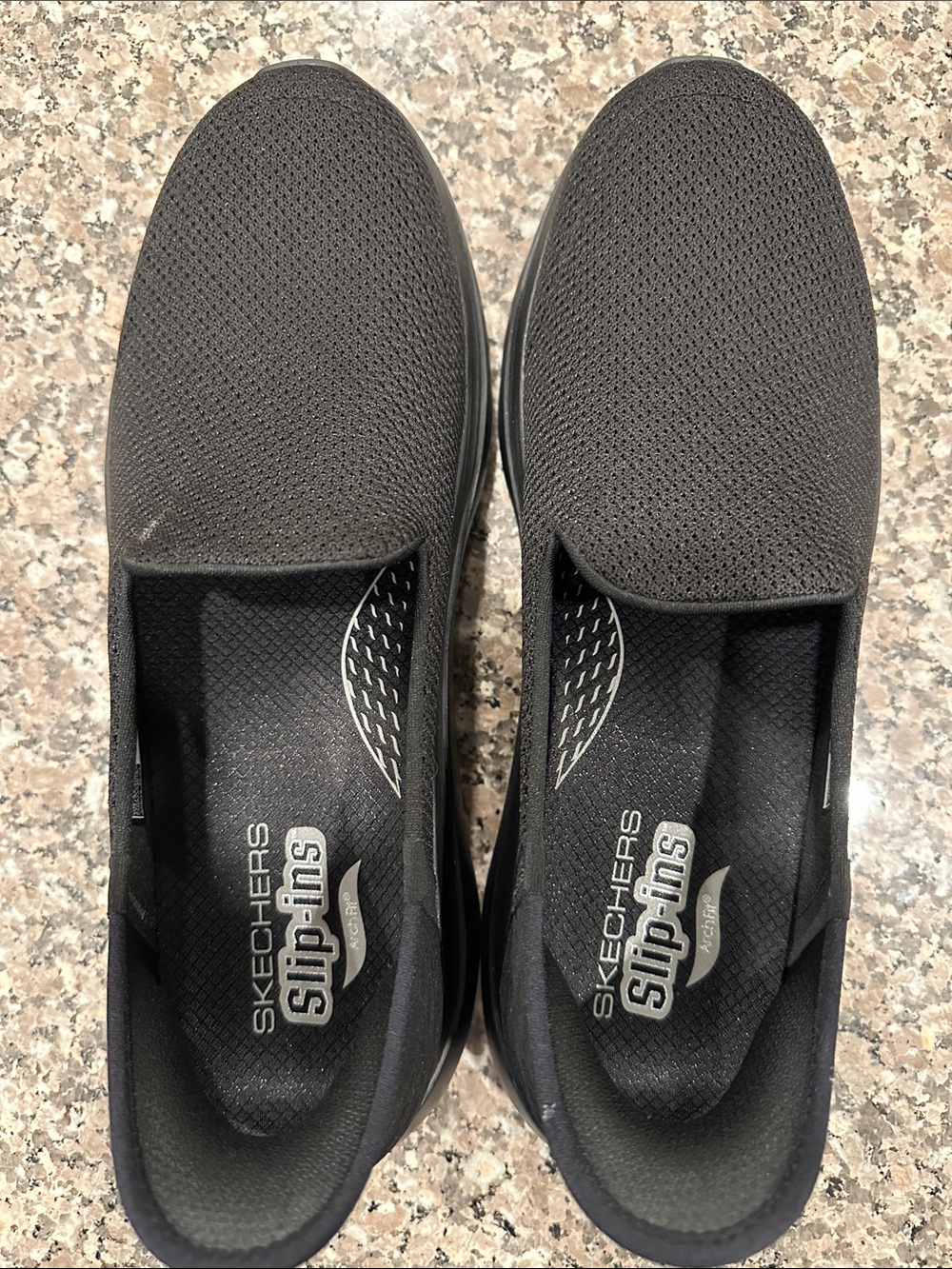 Skechers Black Womens Slip-On Memory Foam Shoes